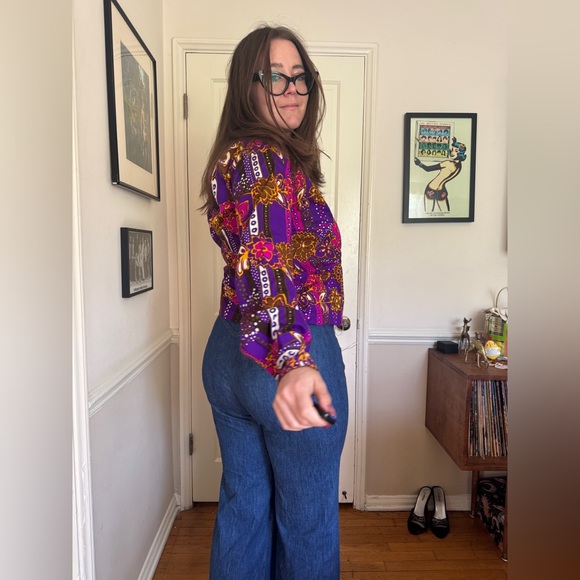 70s Vintage Acrylic Barkcloth Honeymoon Set - Dress and Shirt - Picture 6 of 14